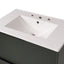 Fluted Bathroom Vanity With Ceramic Sink, Soft Close Slides
