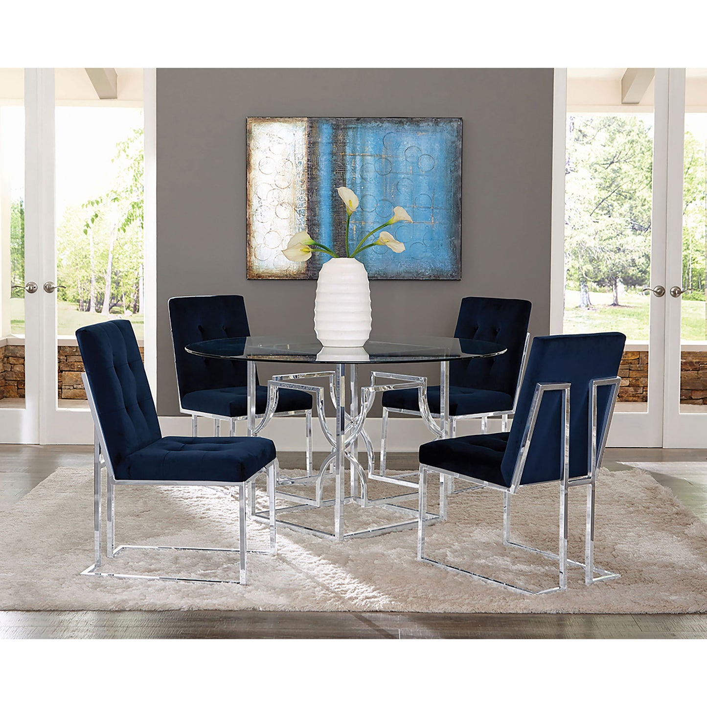 Tufted Back Upholstered Dining Chair (Set of 2)