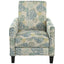 Upholstered Push Back Recliner Chair For Living Room - Blue