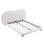 Queen Size Upholstered Platform Bed Frame With Split Headboard - White