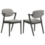Modern Dining Chair And Zigzag Arm Design (Set of 2)