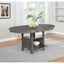 Lavon - Oval Extension Leaf Dining Table With Built In Storage - Gray