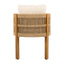 5 Piece Outdoor Dining Set With Round Table And 4 Wrapped Chairs - Black / Brown / Teak