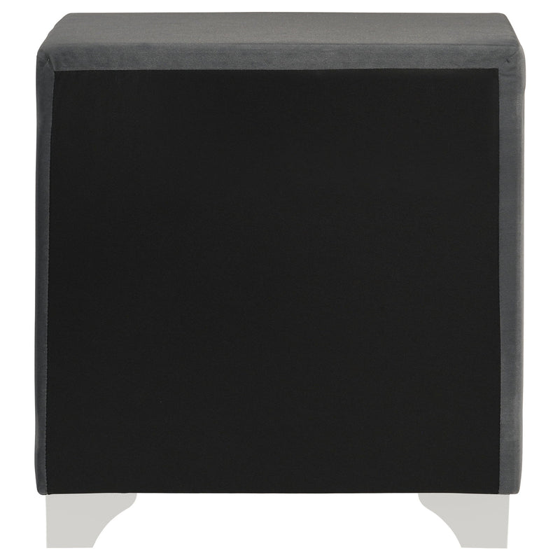 Upholstered 2 Drawer Nightstand With Accents