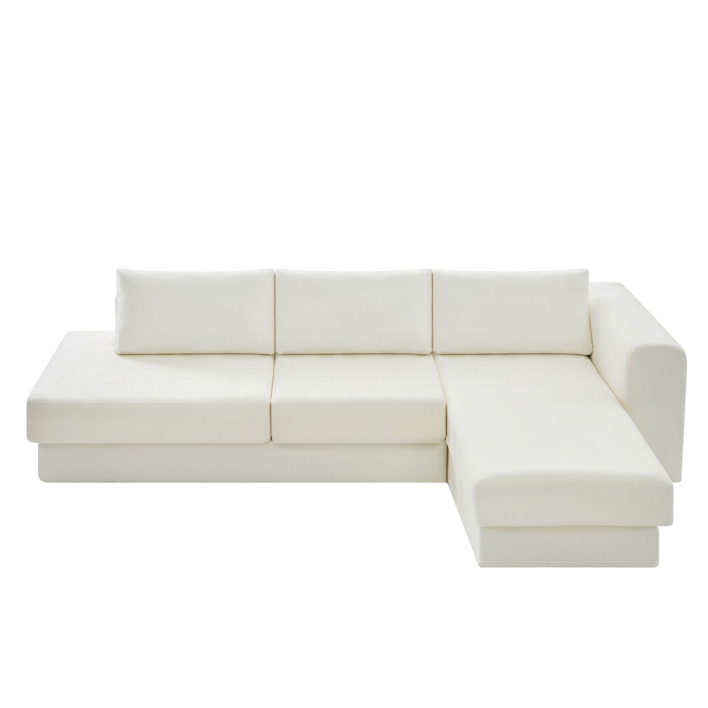 L-Shaped Modular Sofa With Double Layer Cushion