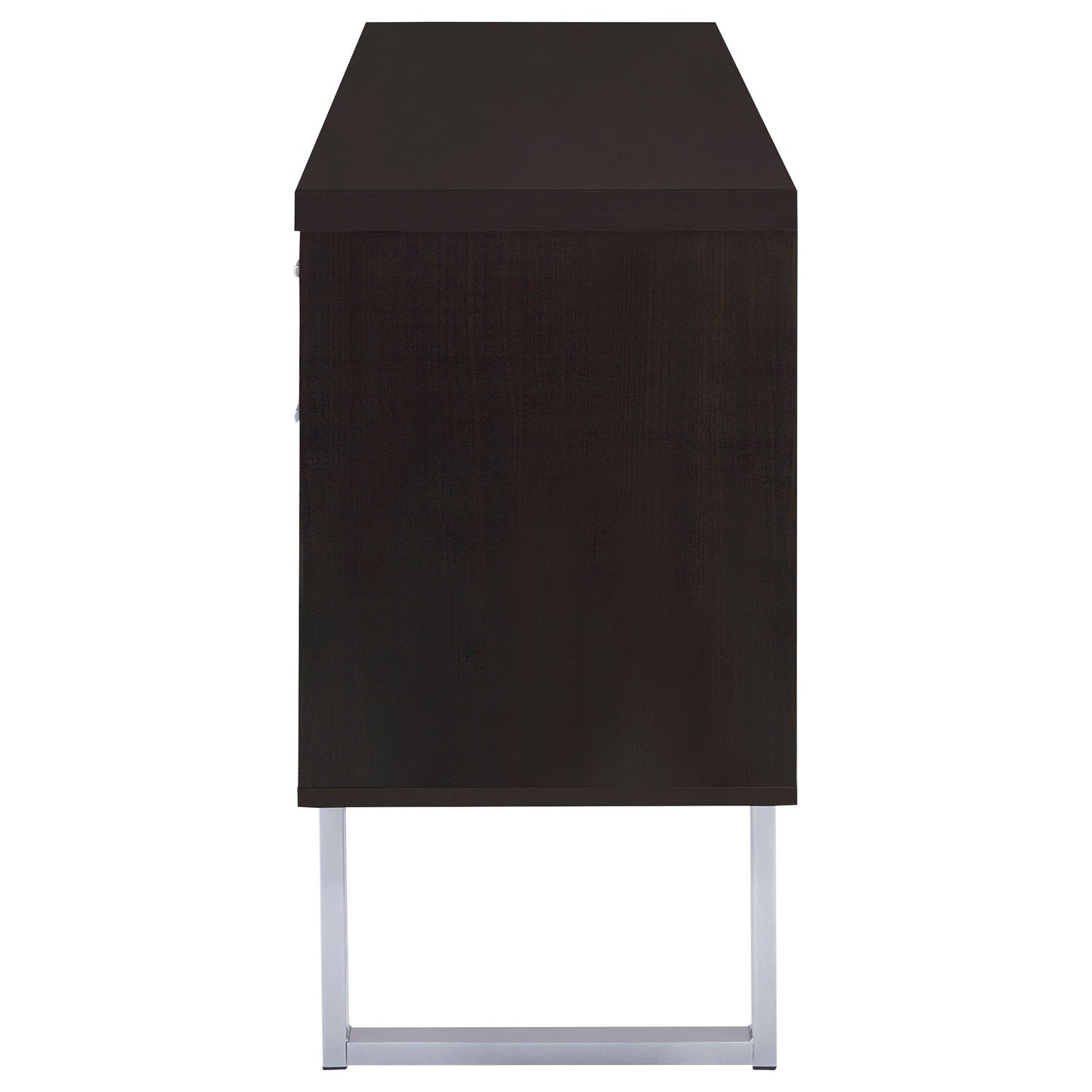 5 Drawer Credenza With Open Shelving - Cappuccino