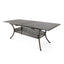 Outdoor Expandable Dining Table With Umbrella Holder, Lattice Pattern And Curved Legs - Black