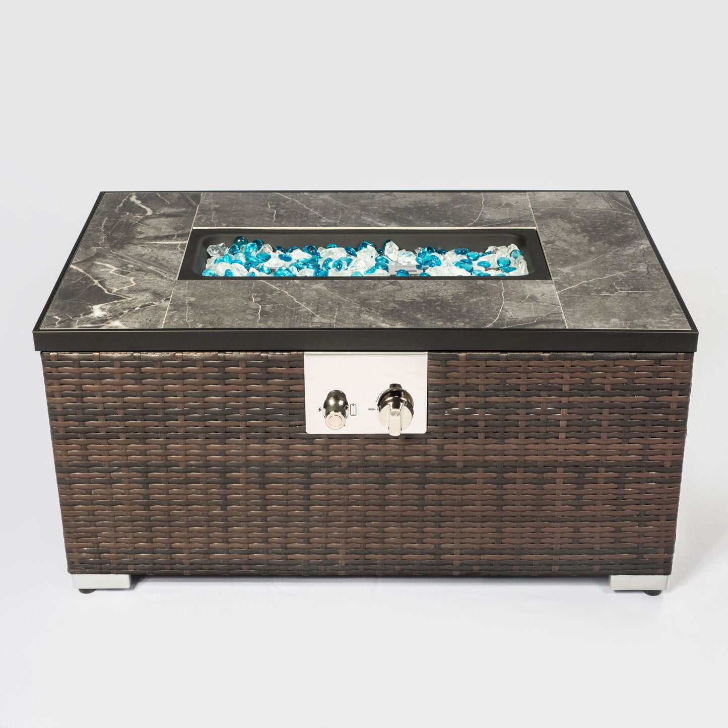 Outdoor Propane Fire Pit Table - Brown