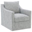 Merced - Upholstered Sloped Arm Accent Swivel Chair With 360 Degree Swivel Base - Gray