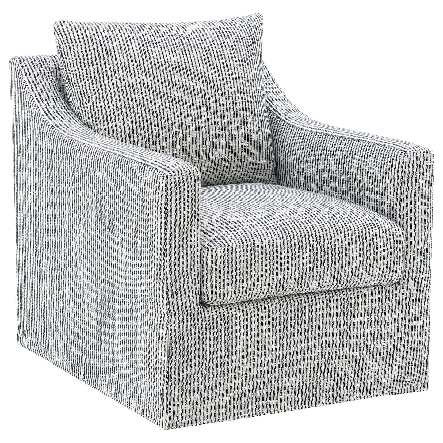 Merced - Upholstered Sloped Arm Accent Swivel Chair With 360 Degree Swivel Base - Gray