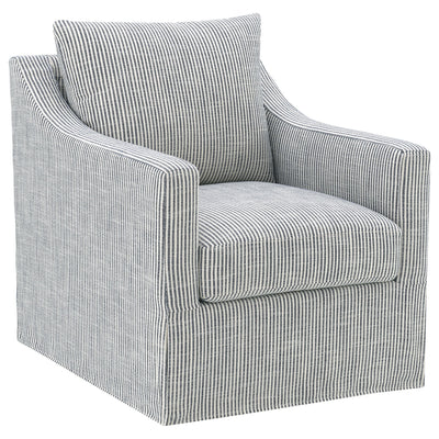 Merced - Upholstered Sloped Arm Accent Swivel Chair With 360 Degree Swivel Base - Gray