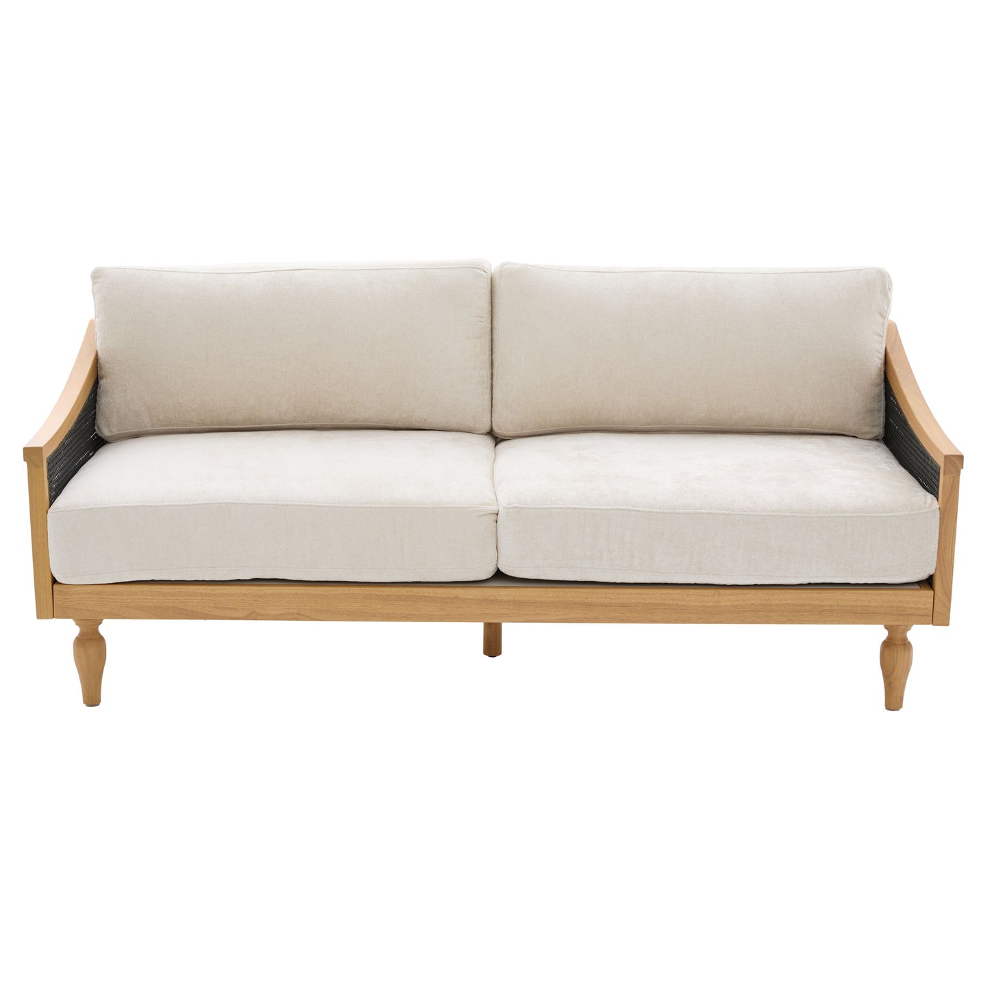 3 Seater Sofa With Rattan Armrests