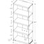 Bookshelf, Bookcase, Etagere, 5 Tier, Glossy Clear Tempered Glass - White