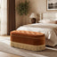 Melinda - Oval Tufted Bullion Fringe Storage Bench