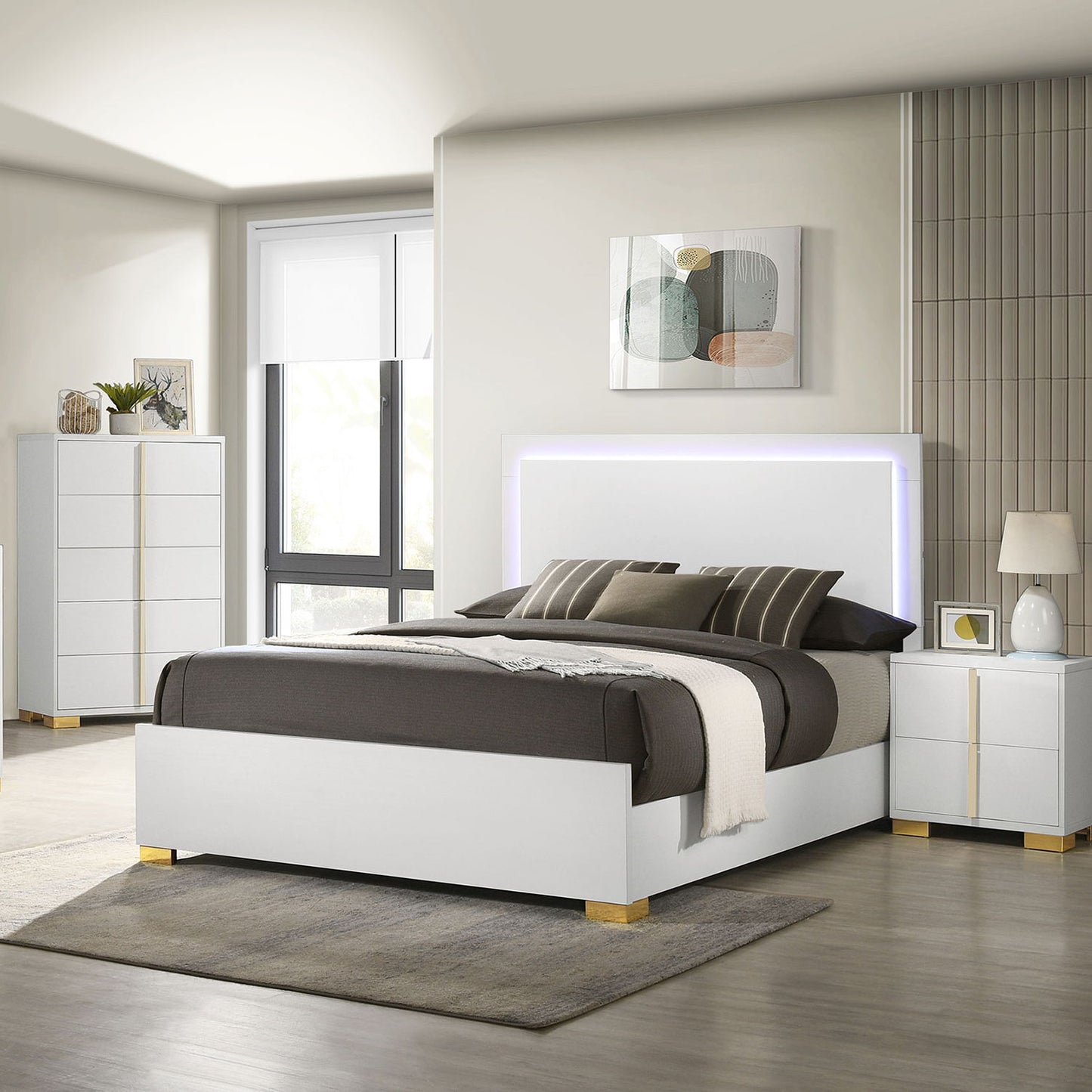 Jeremiah - LED Panel Bed With Touch Controlled Lighting