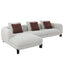 Mardi - Tweed Sectional Sofa With 3 Pillows - Maroon / Beige