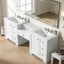 Double Sink Bathroom Vanity With Countertop, 2 Ceramic Sinks, 6 Drawers, Soft Close Design