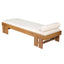 Daybed With Cushion & Pillow, Low Profile Design For Indoor / Outdoor Use - Cream / Teak