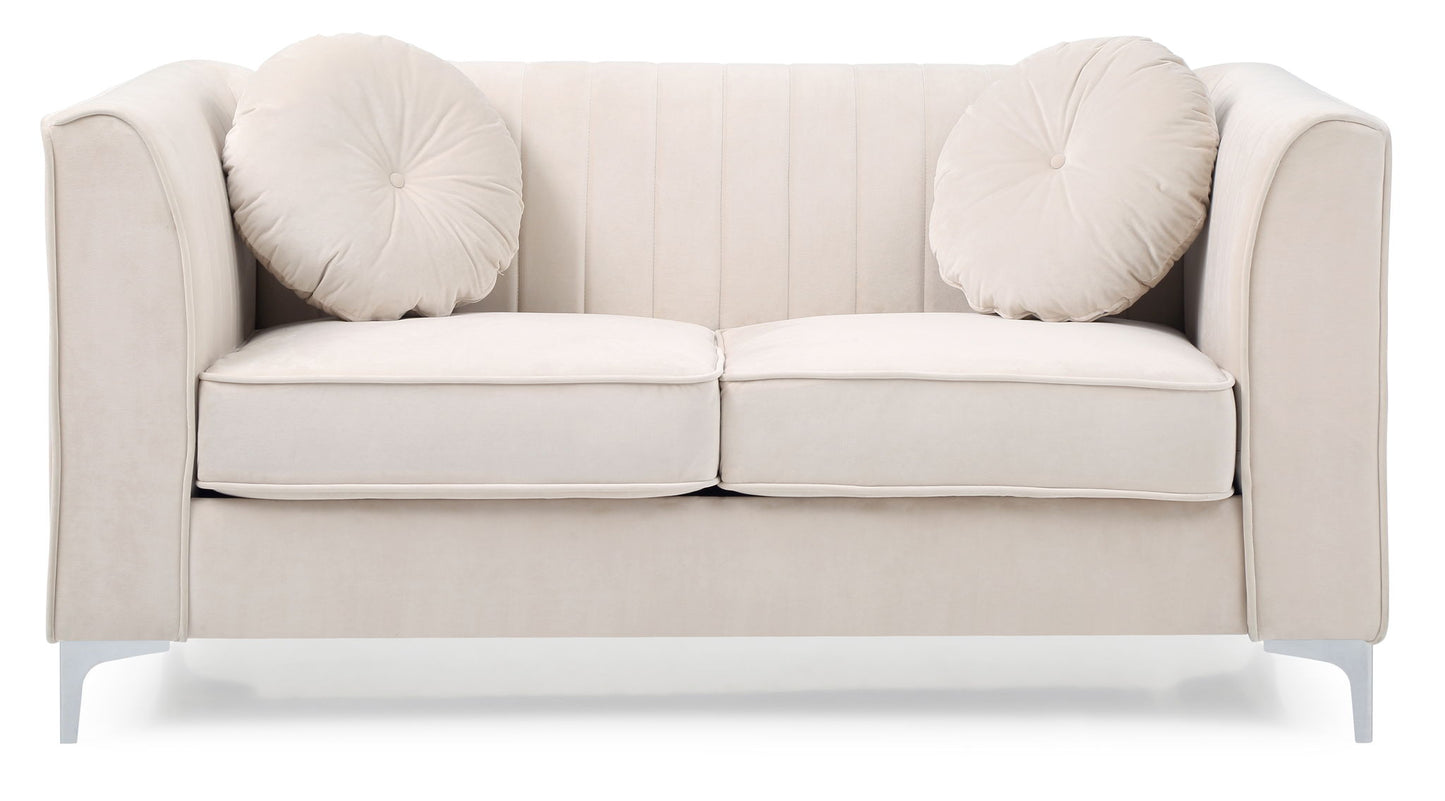 Glam Styled Micro Suede Loveseat