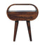 Circular Bedside Table With Open Slot - Walnut