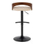 Grotto - Contemporary Adjustable Barstool With Swivel With Rounded T Footrest (Set of 2)