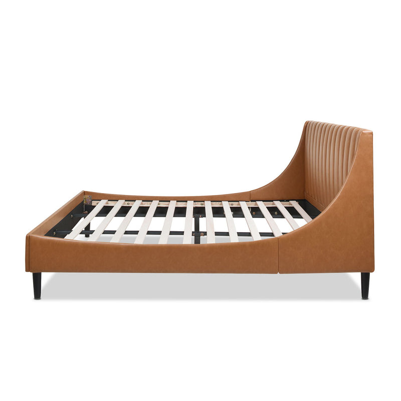 Aspen - Juego de cama de plataforma moderno con cabecero capitoné vertical