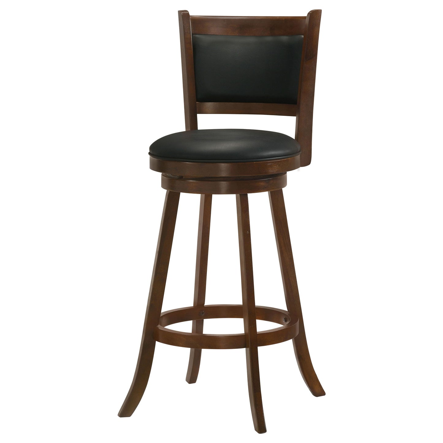 Swivel Stool With Upholstered Seat (Set of 2) - Black / Brown