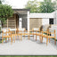 Creative Braided Acacia Wood Outdoor Dining Table And Chairs With Armrests (Set of 2) - Teak / White