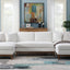 Valiant - Chenille Sectional Sofa With 4 Pillows - Ivory