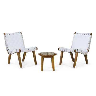 Outdoor 3 Piece Rope Weave Patio Seating Set