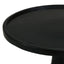 Stain Pedestal Accent Round Table With Lipped Top - Black
