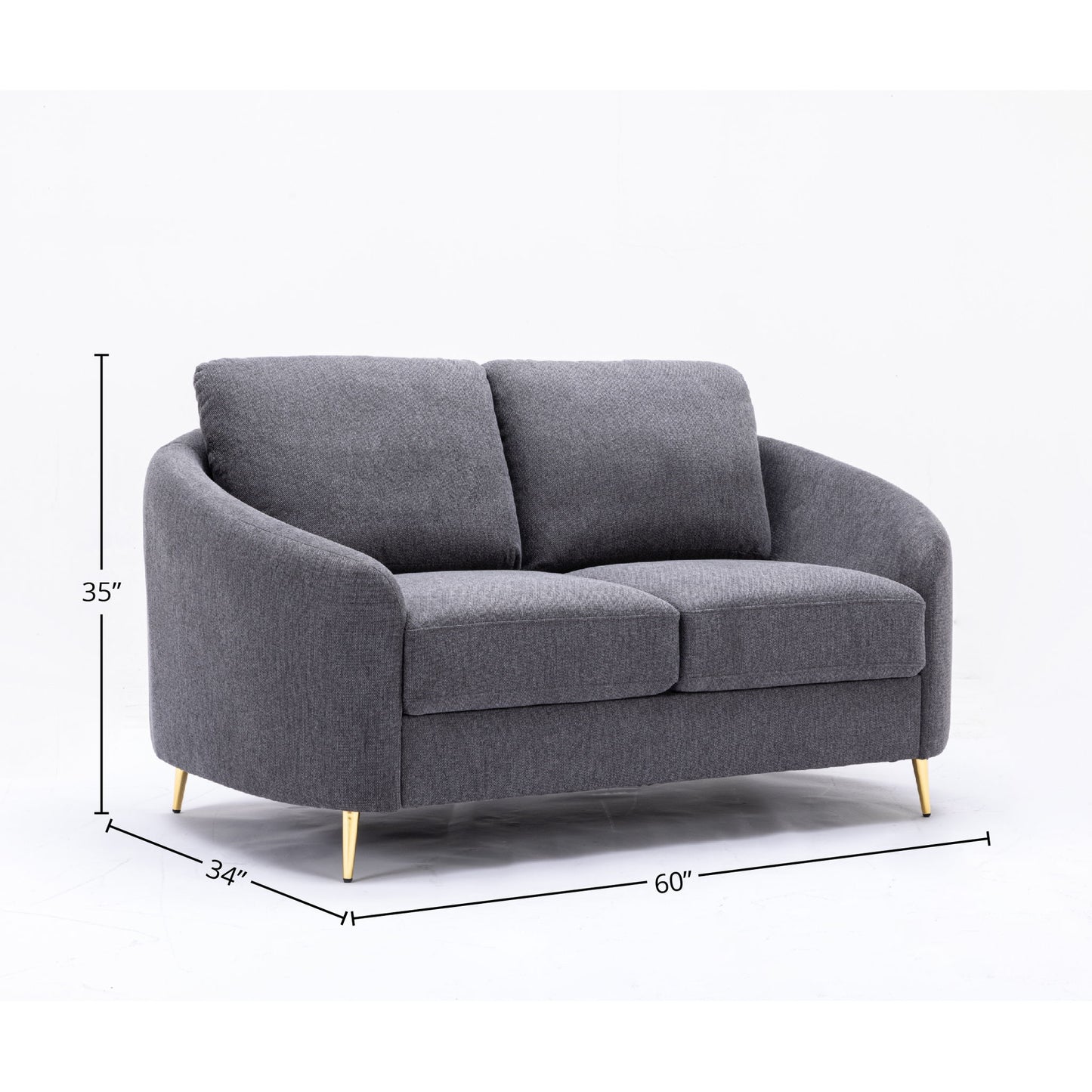 Yuina - 3 Pieces Living Room Set - Gray