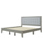 Mid Century Modern Platform Bed With Upholstered Headboard
