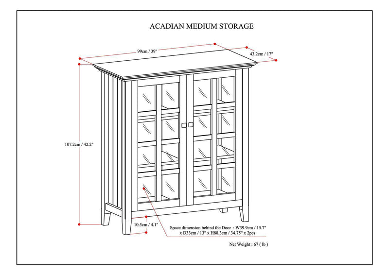 Acadian - Medium Storage Cabinet - Light Brown