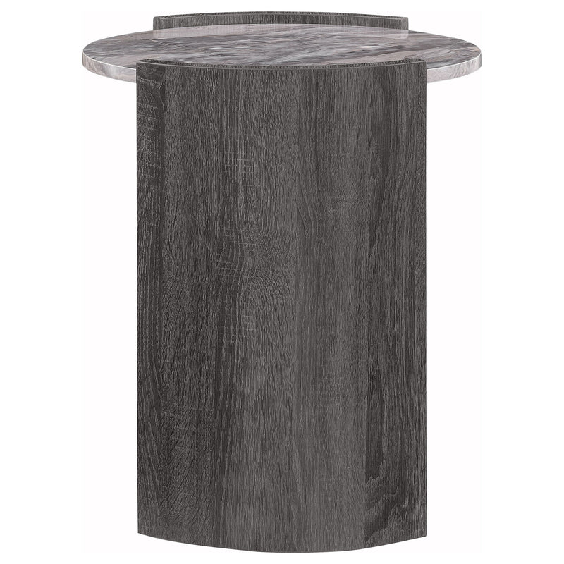 Zende - Round End Table - Gray