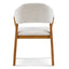 Indoor Upholstered Dining Armchair (Set of 2) - Beige / Teak