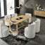 Blayde - 8 Pieces Dining Room Set - Natural / White