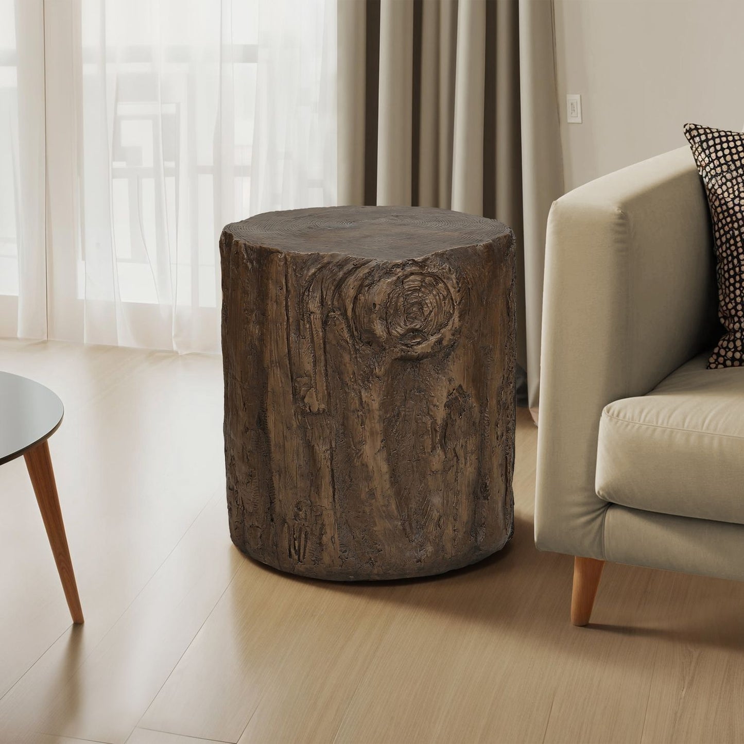 Contemporary Round Accent Table, Indoor / Outdoor