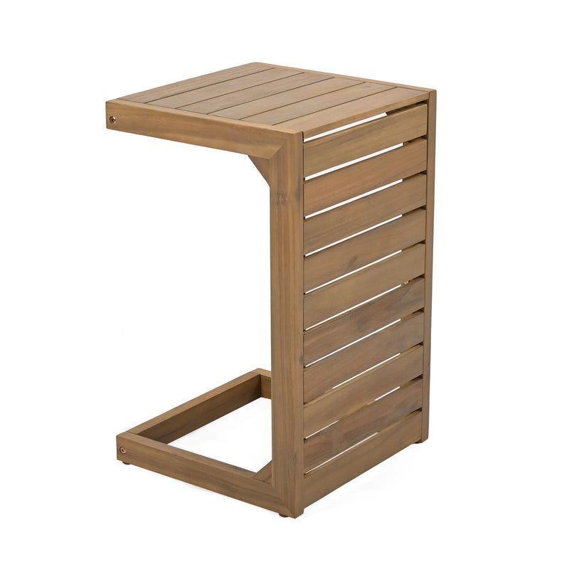 Outdoor Chaise Lounge Set With Side Table, 5 Position Adjustable Patio Recliner