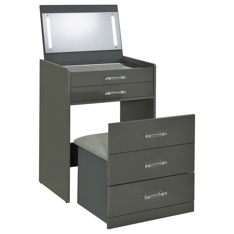 Ayuba - 3 Drawer Makeup Vanity Table With Mirror And Stool