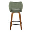 Mustang - Contemporary Fixed Height Counter Stool With Swivel With Round Footrest (Set of 2)