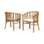 Outdoor Wooden Dining Chairs With Cushions (Set of 2)