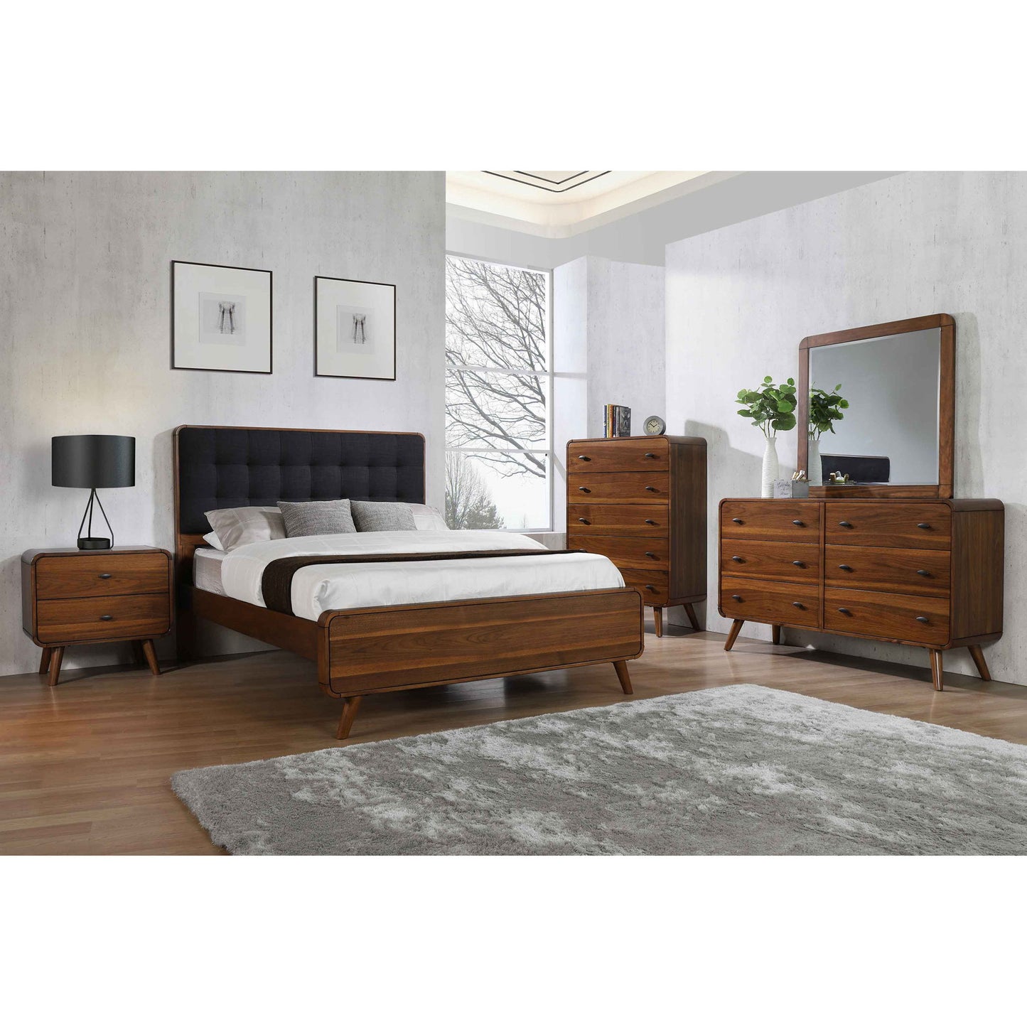 2 Drawer Nightstand - Walnut