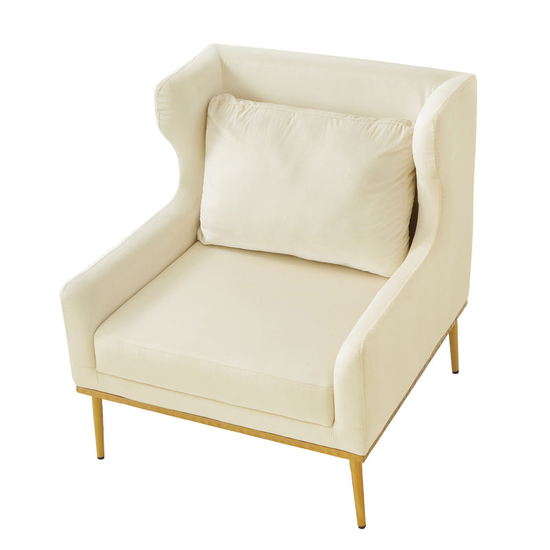 Elegant Curved Armrest Accent Armchair