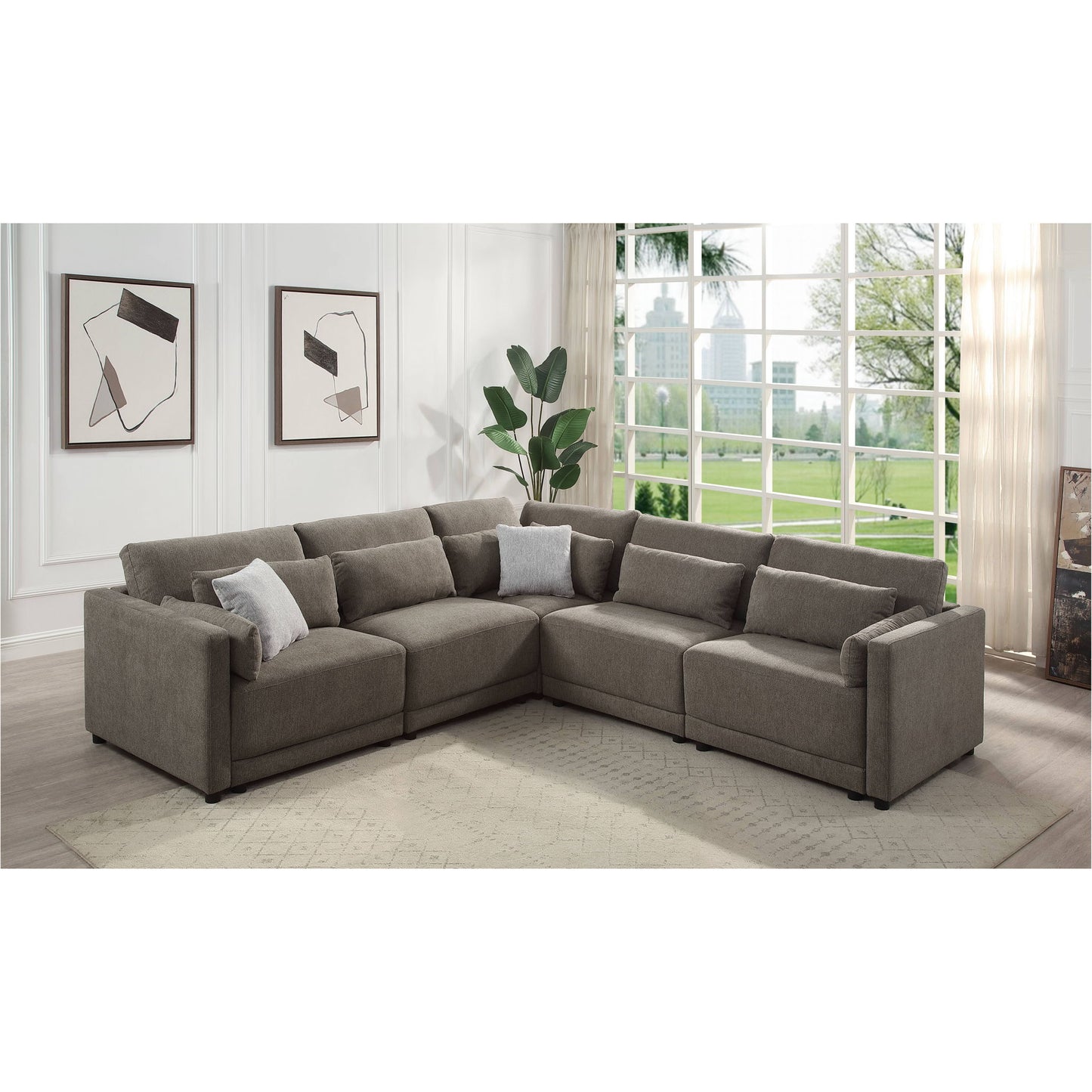 Rylie - Modular Sectional Sofa With Toss Pillows