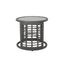 Achill - Outdoor Modern Boho Wicker Side Table With Glass Top - Gray