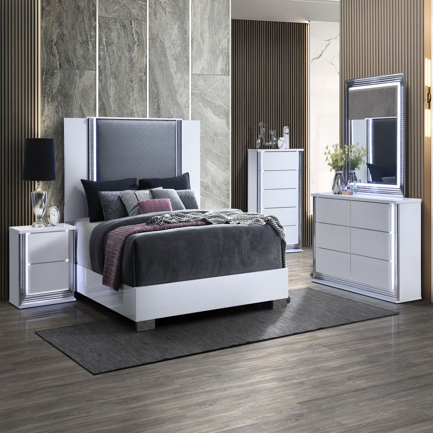 Moon - Smooth Chest With LED - White