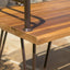 Outdoor Bench With Powder Coated Iron Frame - Teak