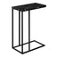 Accent Table, C - Shaped, Marble Look Modern Design - Black