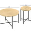 Radial - Pattern Coffee And End Table Set Waterproof Cover, Distressed Cylindrical Design (Set of 2)